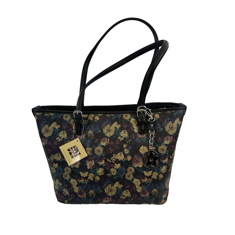 GAL Floral‎ Tote Purse Shoulder Bag Faux Leather Snap Large Bag Charm New Tags